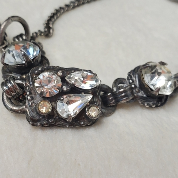 Kramer Vintage Bracelet Rhinestones Silver Toned - Picture 3 of 4